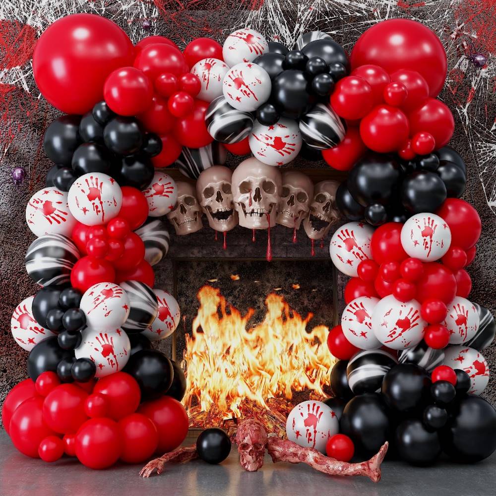 Festlig og skummel ballongdekorasjon til Halloween i Trondheim