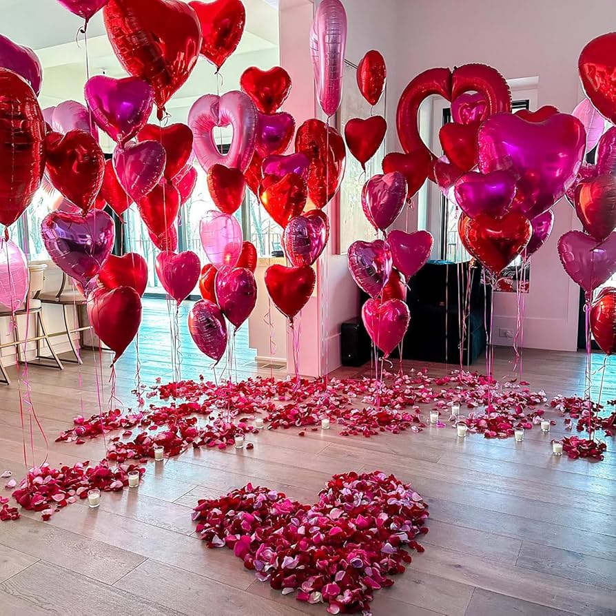 Romantiske helium hjerteballonger for bryllup og feiringer i Trondheim